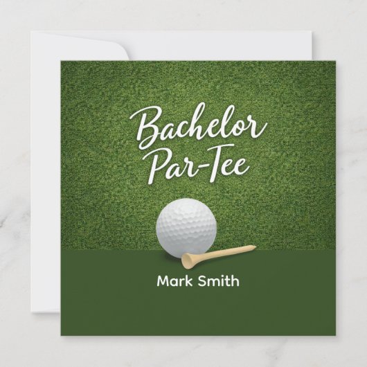 Junggesellenabschied auf dem Golfplatz Einladung (Vorderseite)