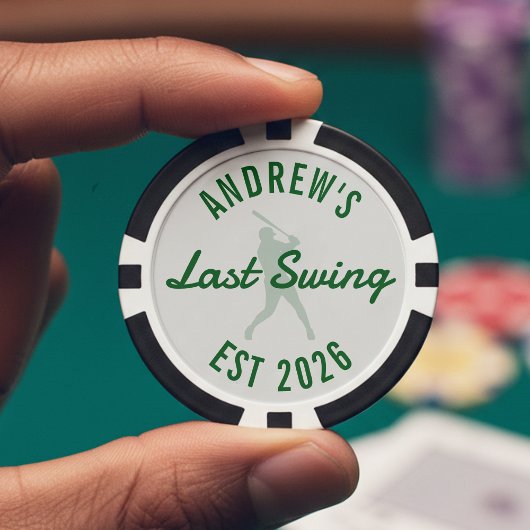 Junggesellenabschied Baseball Letzter Schlag vor d Pokerchips