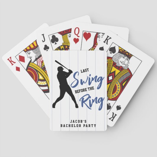 Junggesellenabschied Baseball Letzter Schwung vor  Spielkarten (Rückseite)
