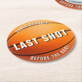 Junggesellenabschied Basketball Letzter Schuss vor Runder Pappuntersetzer (Angewinkelt)