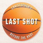 Junggesellenabschied Basketball Letzter Schuss vor Runder Pappuntersetzer (Vorderseite)