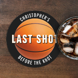 Junggesellenabschied Basketball Letzter Schuss vor Runder Pappuntersetzer