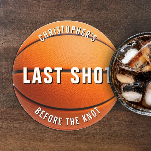 Junggesellenabschied Basketball Letzter Schuss vor Runder Pappuntersetzer