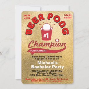 Junggesellenabschied Beer Pong Einladung