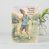 Junggesellenabschied beim Golfen Einladung (Stehend Vorderseite)