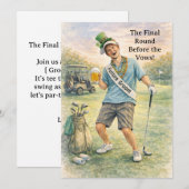Junggesellenabschied beim Golfen Einladung (Vorne/Hinten)