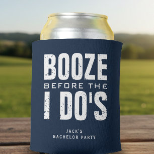 Junggesellenabschied Blau & Weiß von Booze Before Dosenkühler