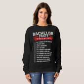 Junggesellenabschied-Checkliste für Hochzeitsfeier Sweatshirt (Vorne ganz)