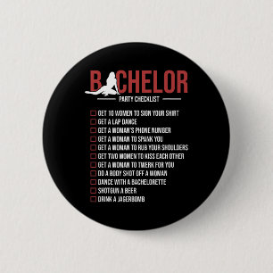 Junggesellenabschied-Checkliste Lustige Brautjungg Button