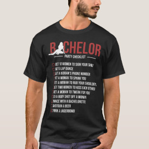 Junggesellenabschied Checkliste Lustiger Bräutigam T-Shirt