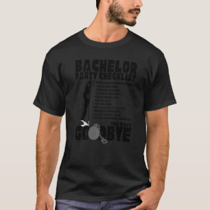 Junggesellenabschied-Checkliste Stag Bräutigam Gag T-Shirt