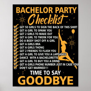Junggesellenabschied-Checkliste Stag Do Party Poster
