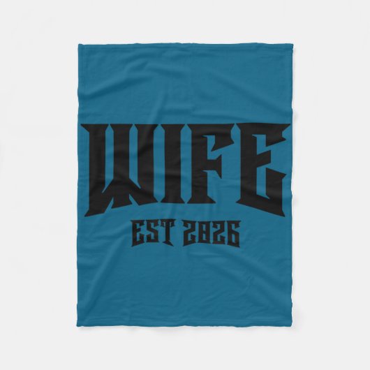 Junggesellenabschied Ehe Grunge Rock Ehefrau Est 2 Fleecedecke (Vorderseite)