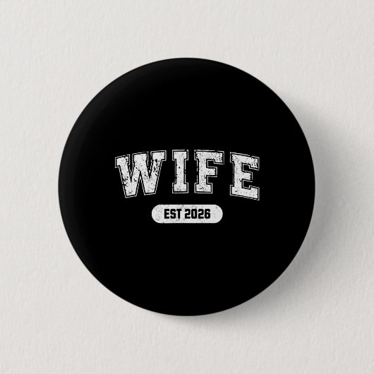 Junggesellenabschied Ehefrau und Ehemann Est 2026 Button (Vorderseite)
