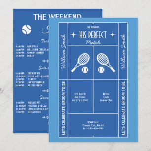 Junggesellenabschied-Einladung für Tennis in Blau Einladung
