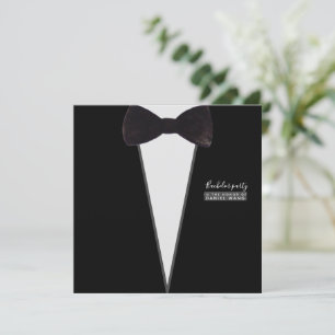 Junggesellenabschied-Fliege-schwarze Fliege-Tuxedo Einladung