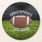 Junggesellenabschied Football Letzter Down  Runder Pappuntersetzer (Vorderseite)