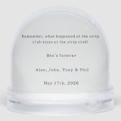 Junggesellenabschied Geschenk Schneekugeln (Rückseite)