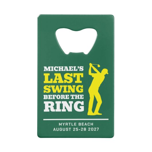 Junggesellenabschied Golf Edelstahl Flaschenöffner (Vorderseite)