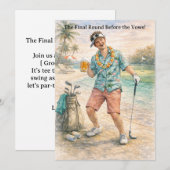 Junggesellenabschied Golf Feier Einladung (Vorne/Hinten)