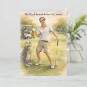 Junggesellenabschied Golf Feier Einladung (Stehend Vorderseite)