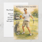 Junggesellenabschied Golf Feier Einladung (Vorne/Hinten)