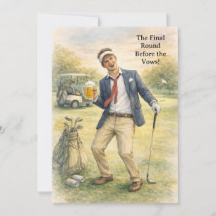 Junggesellenabschied Golf Feier Einladung