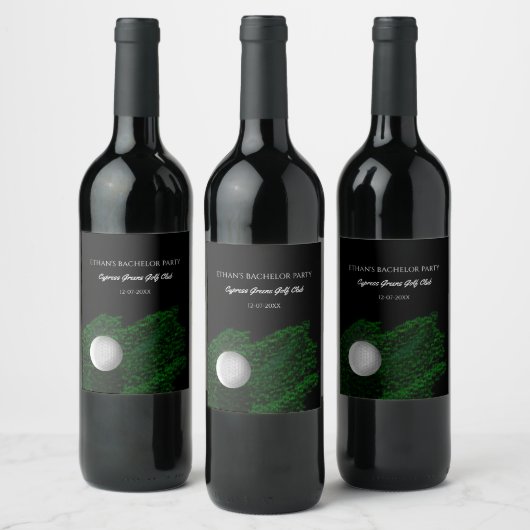 Junggesellenabschied Golf grüner Golfball Golfplat Weinetikett (Flaschen)