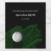 Junggesellenabschied Golf grüner Golfball Golfplat Weinetikett (Einzelnes Label)