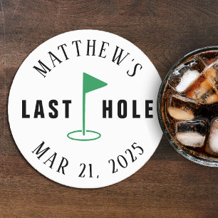 Junggesellenabschied Golf Letztes Loch Runder Pappuntersetzer