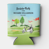 Junggesellenabschied Golf Thema Name Datum Dosenkühler (Vorderseite)