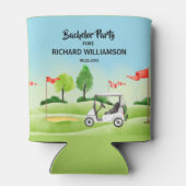 Junggesellenabschied Golf Thema Name Datum Dosenkühler (Rückseite)