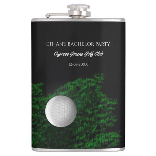 Junggesellenabschied Golfer - Golfball und Course  Flachmann (Vorderseite)