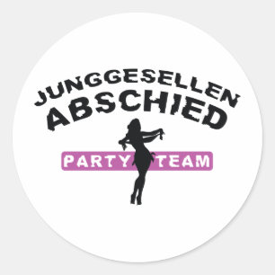 junggesellenabschied / hochzeit runder aufkleber