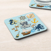 Junggesellenabschied im maritimen Stil Getränkeuntersetzer (Linke Seite)