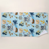 Junggesellenabschied im maritimen Stil Strandtuch (Vorderseite)