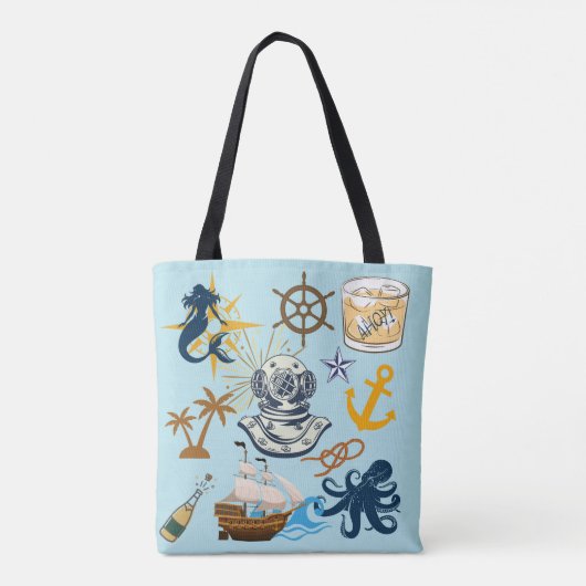 Junggesellenabschied im maritimen Stil Tasche (Rückseite)