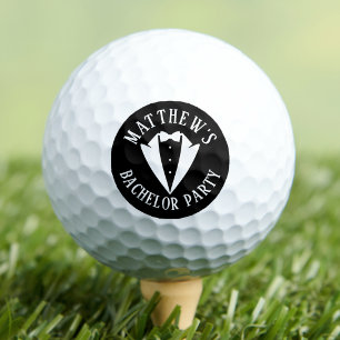 Junggesellenabschied in Schwarz-Weiß Golfball