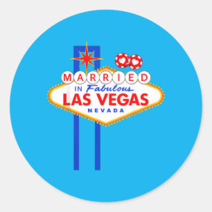 Junggesellenabschied in Vegas In Vegas verheiratet Runder Aufkleber