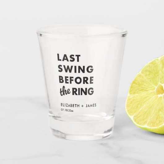 Junggesellenabschied Letzter Tanz vor dem Traualta Schnapsglas (Vorderseite)