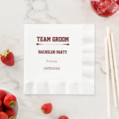 Junggesellenabschied Maroon Team Groom Serviette (Beispiel)