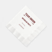 Junggesellenabschied Maroon Team Groom Serviette (Ecke)