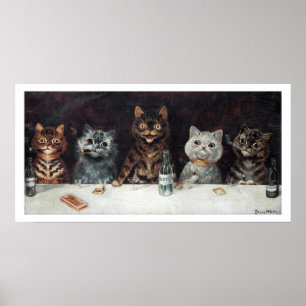 Junggesellenabschied mit Vintage-Katzen von Louis  Poster