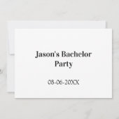 Junggesellenabschied Name Datum einfach minimal Tr Einladung (Rückseite)