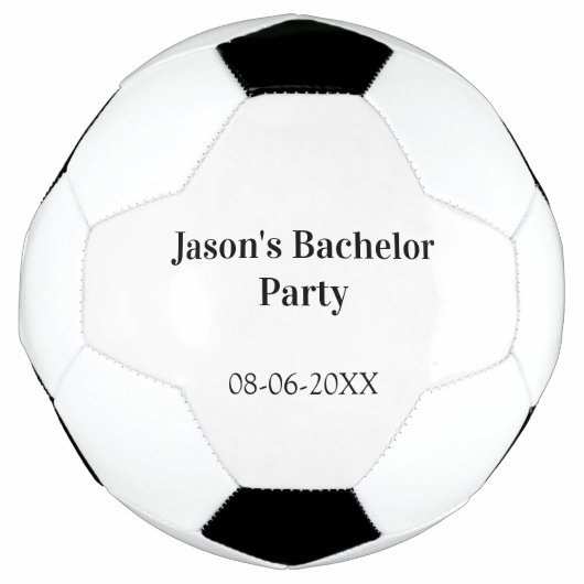 Junggesellenabschied Name Datum einfach minimal Tr Fußball (Vorderseite)
