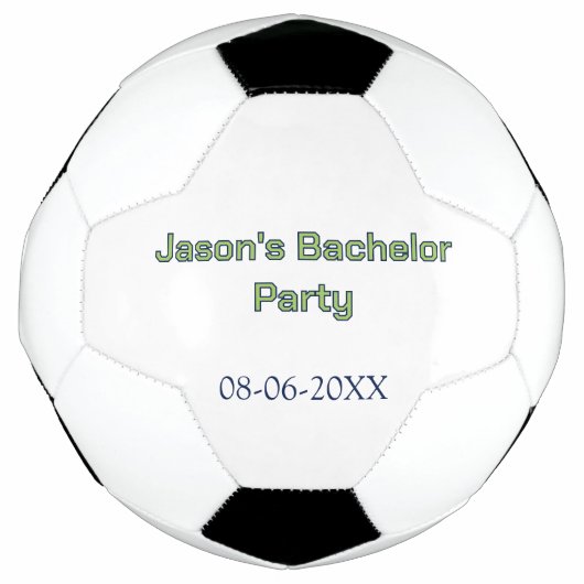 Junggesellenabschied Name Datum einfach minimal Tr Fußball (Vorderseite)