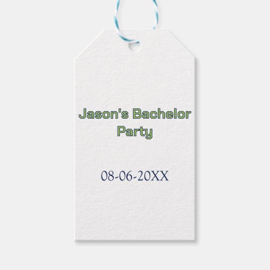 Junggesellenabschied Name Datum einfach minimal Tr Geschenkanhänger (Vorderseite)