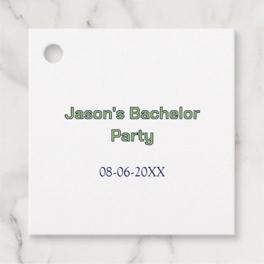 Junggesellenabschied Name Datum einfach minimal Tr Geschenkanhänger (Vorderseite)