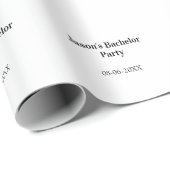 Junggesellenabschied Name Datum einfach minimal Tr Geschenkpapier (Rolleneckpunkt)
