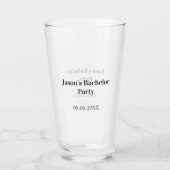Junggesellenabschied Name Datum einfach minimal Tr Glas (Rückseite)